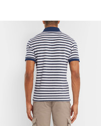 Etro Slim Fit Striped Cotton Blend Terry Polo Shirt
