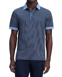 Bugatchi Stripe Cotton Polo In Sky At Nordstrom