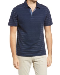 Robert Barakett Stripe Short Sleeve Polo