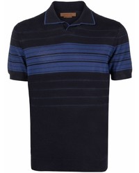 Corneliani Striped Panel Shortsleeved Polo Shirt