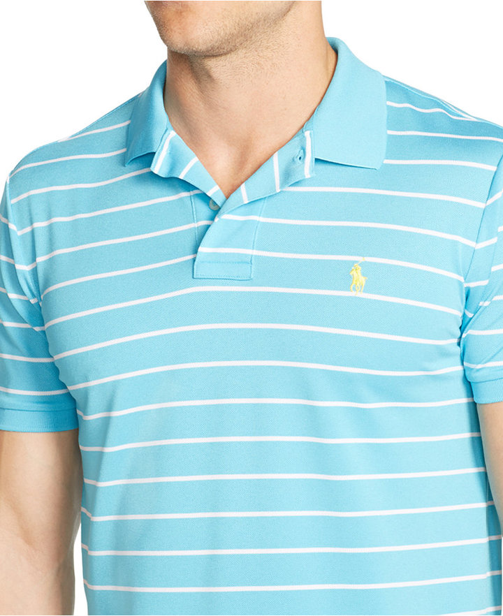 Polo Ralph Lauren Striped Performance Mesh Polo Shirt, $95 | Macy's ...