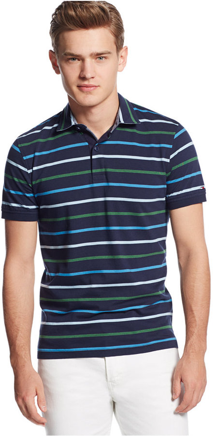 Sammentræf Edition illoyalitet Tommy Hilfiger Theodore Striped Polo, $69 | Macy's | Lookastic