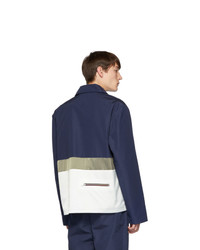 Xander Zhou Navy Color Block Jacket