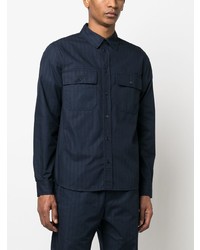 Wood Wood Striped Button Up Overshirt