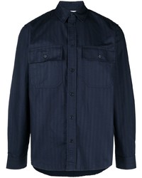 Wood Wood Striped Button Up Overshirt