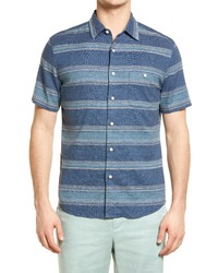 Faherty The Breeze Stripe Short Sleeve Button Up Shirt