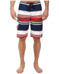 Navy Horizontal Striped Shorts