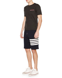 Thom Browne Classic Striped Leg Sweat Shorts Navywhite