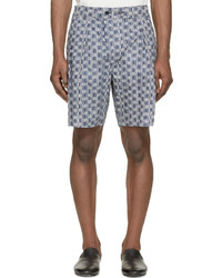 Lemaire Midnight Blue Ivory Striped Shorts