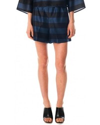 Tibi Escalante Striped Silk Shorts