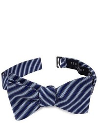 Navy Horizontal Striped Silk Bow-tie