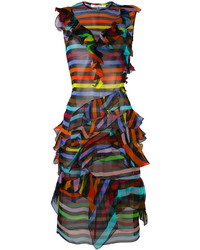 Givenchy Striped Ruffle Shift Dress