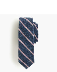 Navy Horizontal Striped Silk Tie