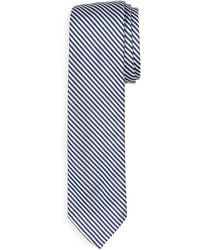 Thom Browne Classic University Striped Silk Tie Navy