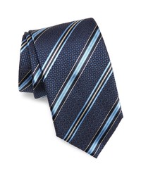 Canali Diagonal Stripe Silk Tie In Blue At Nordstrom