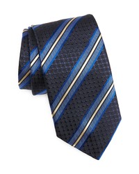 Canali Diagonal Stripe Silk Tie In Blue At Nordstrom