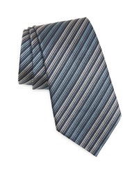 Ermenegildo Zegna Diagonal Stripe Silk Tie In Teal At Nordstrom