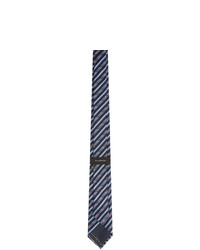 Ermenegildo Zegna Navy And Blue Silk Striped Tie