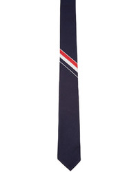 Thom Browne Navy Diagonal Stripe Tie