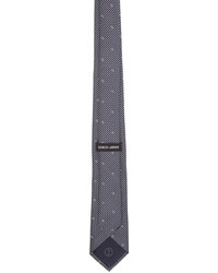 Giorgio Armani Navy Jacquard Stripe Logo Tie