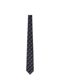Gucci Navy Silk Interlocking G Horsebit Tie