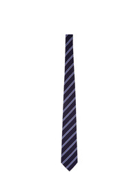 Ralph Lauren Purple Label Navy Silk Striped Repp Tie
