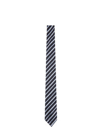Ermenegildo Zegna Navy Silk Striped Tie