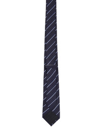 Alexander McQueen Navy Striped Tie