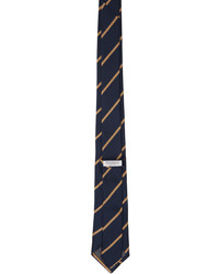 Brunello Cucinelli Navy Tan Stripe Tie