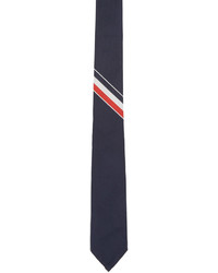 Thom Browne Navy Tricolor Striped Classic Tie