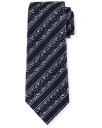 Ermenegildo Zegna Pixelated Twill Striped Silk Tie