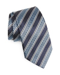 Ermenegildo Zegna Quadri Colorati Floral Stripe Silk Tie