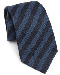 Kiton Striped Herringbone Silk Tie