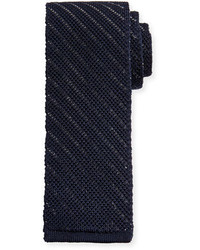 Tom Ford Striped Knit Silk Tie Blue