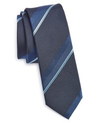 BOSS Tonal Stripe Silk Tie In Dark Blue At Nordstrom
