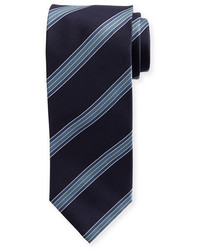 Brioni Twill Wide Stripe Silk Tie