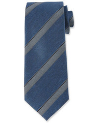 Tom Ford Wide Diagonal Stripe Silk Tie Blue