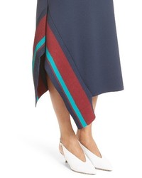 Tibi Stripe Trim Asymmetrical Knit Skirt