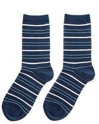 Navy Horizontal Striped Socks