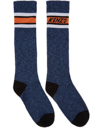 Kenzo Blue Logo Stripe Socks