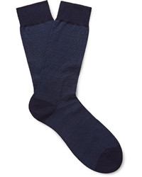Pantherella Fulham Striped Cotton Blend Socks