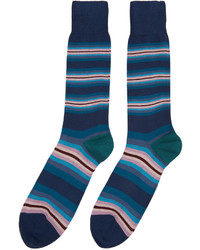 Paul Smith Navy Tiger Stripe Socks