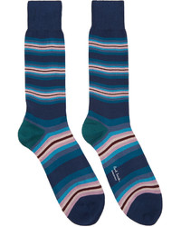 Paul Smith Navy Tiger Stripe Socks