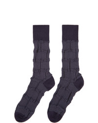Issey Miyake Men Purple Geometric Socks