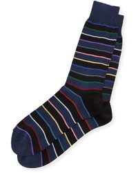 Paul Smith Rainbow Striped Socks Navy