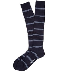 Brooks Brothers Ribbed Stripe Over The Calf Socks