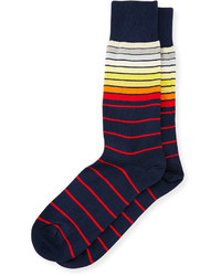 Paul Smith Sliding Striped Socks Navy