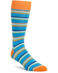 Bugatchi Stripe Cotton Blend Socks