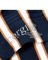 Corgi Striped Cotton Blend Socks
