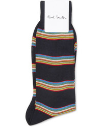 Paul Smith Striped Cotton Blend Socks